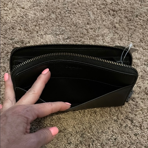 Coach Black Zip-Around Wallet